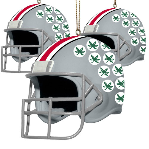 Ohio State Buckeyes 3 Pack Helmet Ornament