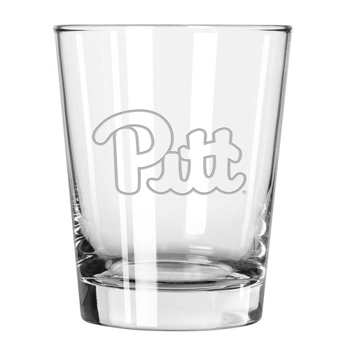 Pittsburgh Panthers 15 oz. Double Old Fashion Etched Glass