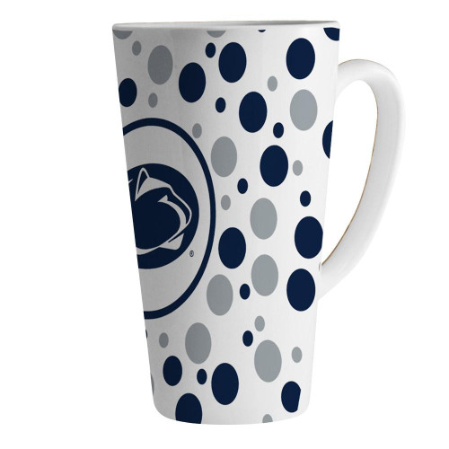 Penn State Nittany Lions 16 oz. White Polka Dot Latte Mug