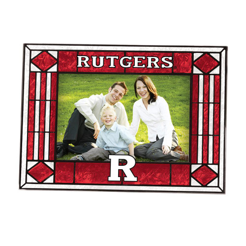 Rutgers Scarlet Knights Art Glass Horizontal Picture Frame