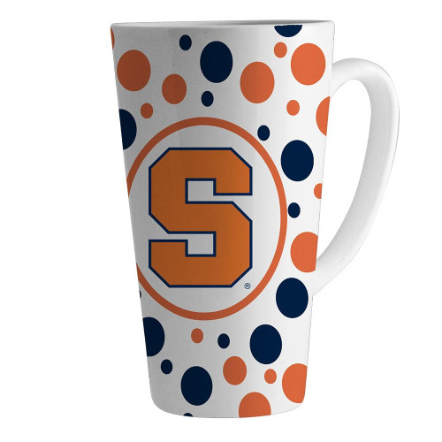 Syracuse Orange 16 oz. White Polka Dot Latte Mug