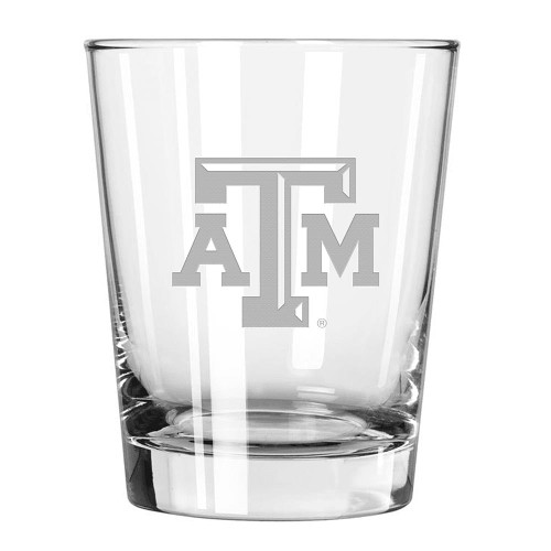 Texas A&M Aggies 15 oz. Double Old Fashion Etched Glass