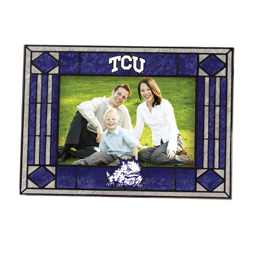 Texas Christian Horned Frogs Art Glass Horizontal Picture Frame