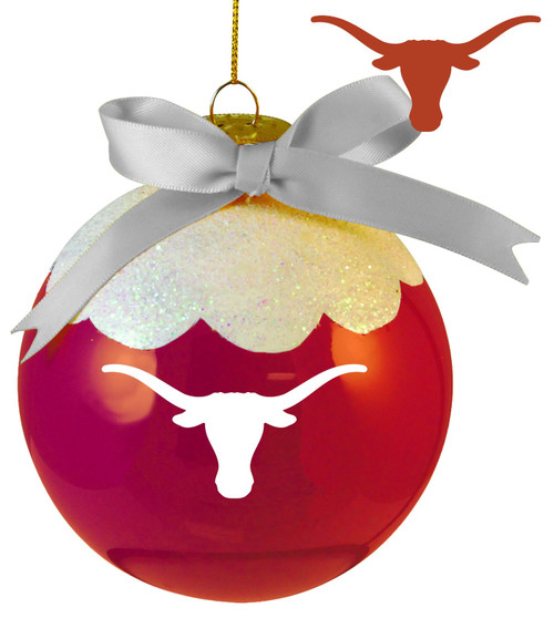 Texas Longhorns Glass Ball Ornament