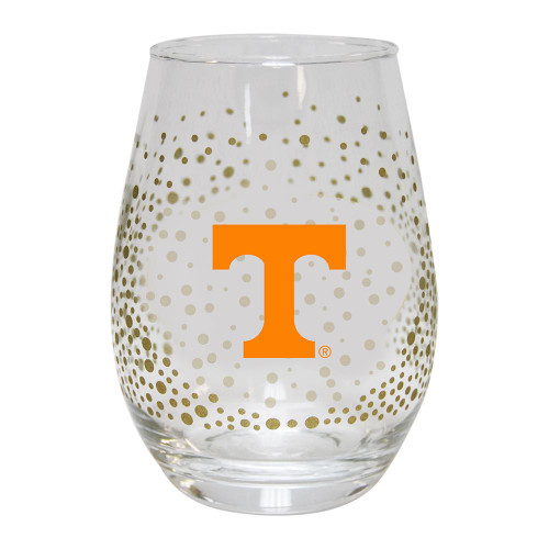 Tennessee Volunteers 15 oz. Glitter Stemless Wine Glass