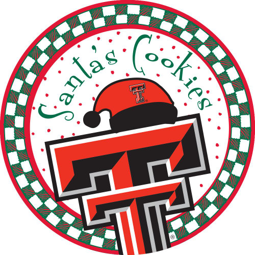 Texas Tech Red Raiders Santa Ceramic Cookie Plate