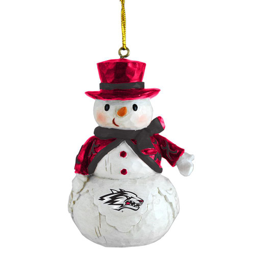 New Mexico Lobos Woodland Snowman Ornament