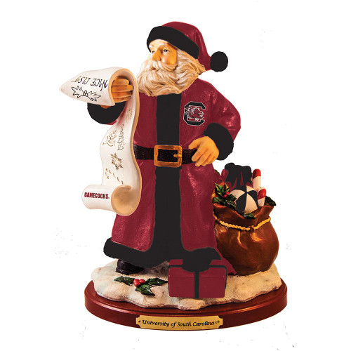 South Carolina Gamecocks Naughty Nice List Santa Figurine