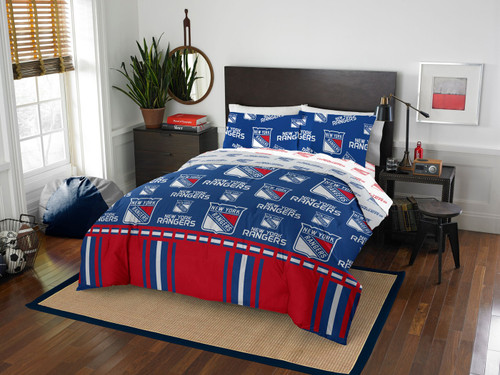 New York Rangers Rotary Queen Bed in a Bag Set