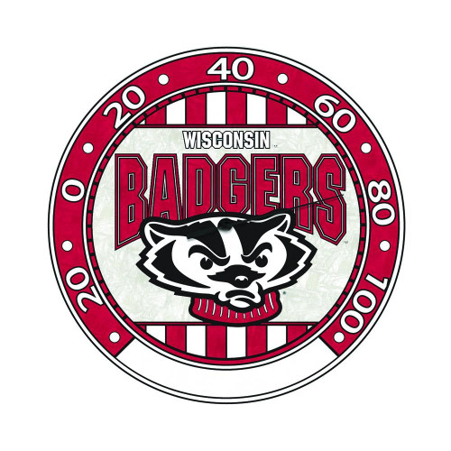 Wisconsin Badgers Art Glass Thermometer