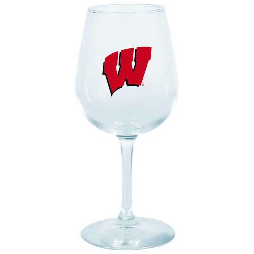 Wisconsin Badgers Decal Wine Glass