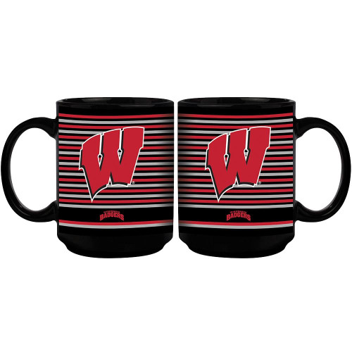 Wisconsin Badgers 15 oz. Black Logo Mug