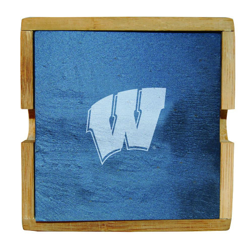 Wisconsin Badgers Slate Coaster Set