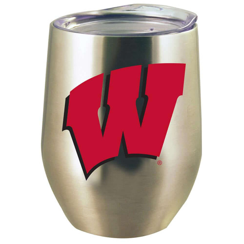 Wisconsin Badgers 12 oz. Stainless Steel Stemless Tumbler