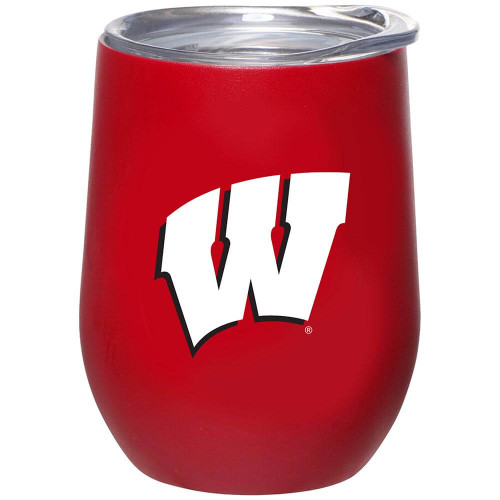 Wisconsin Badgers 12 oz. Matte Stainless Steel Stemless Tumbler