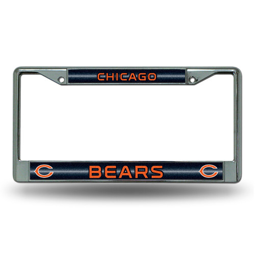 Chicago Bears Chrome Glitter License Plate Frame