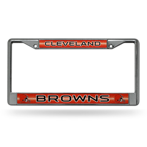 Cleveland Browns Chrome Glitter License Plate Frame