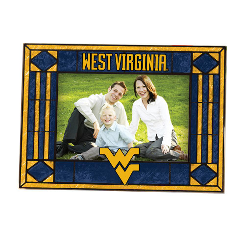 West Virginia Mountaineers Art Glass Horizontal Picture Frame