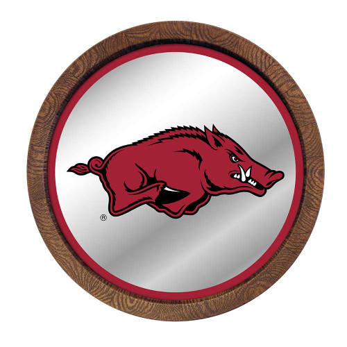 Arkansas Razorbacks Barrel Top Mirrored Wall Sign