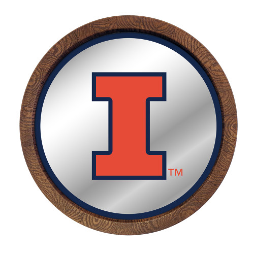 Illinois Fighting Illini Barrel Top Mirrored Wall Sign