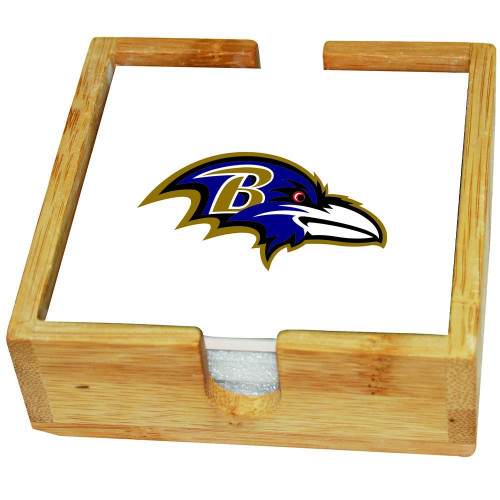 Baltimore Ravens Team Logo Square Coaster Set