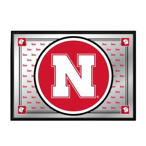 Nebraska Cornhuskers Horizontal Framed Mirrored Wall Sign