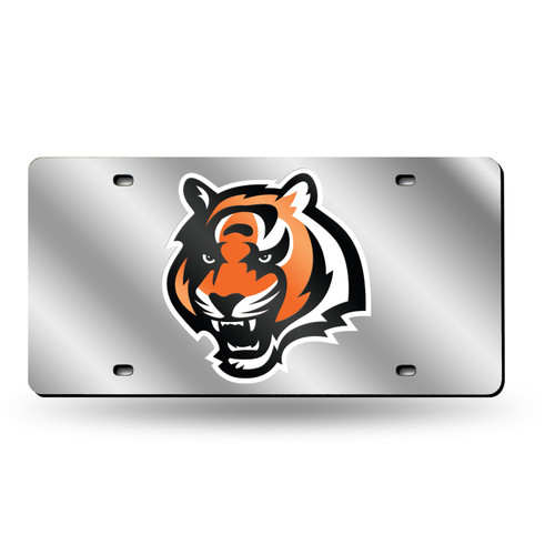 Cincinnati Bengals NFL Silver Laser License Plate
