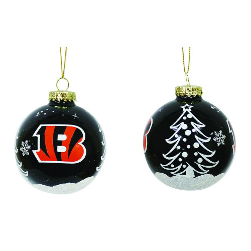 Cincinnati Bengals Glass Tree Ball Ornament