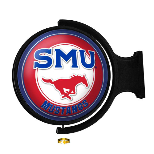 Southern Methodist Mustangs Round Rotating Lighted Wall Sign