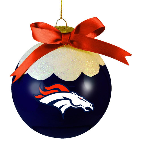 Denver Broncos Glass Ball Ornament
