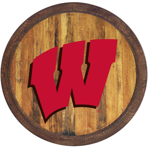 Wisconsin Badgers "Faux" Barrel Top Sign