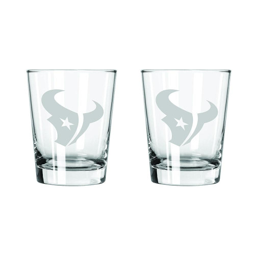 Houston Texans 2 Pack 15 oz. Etched Rocks Glass