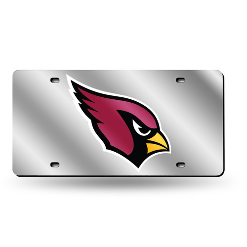 Arizona Cardinals Silver Laser Cut License Plate