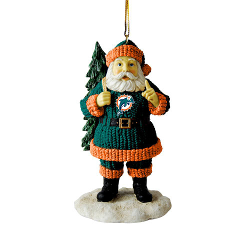 Miami Dolphins Santa Toting Tree Ornament
