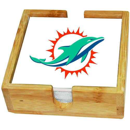 Miami Dolphins Team Logo Square Coaster Set