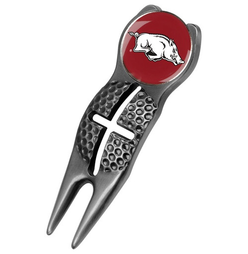 Arkansas Razorbacks Black Crosshairs Divot Tool