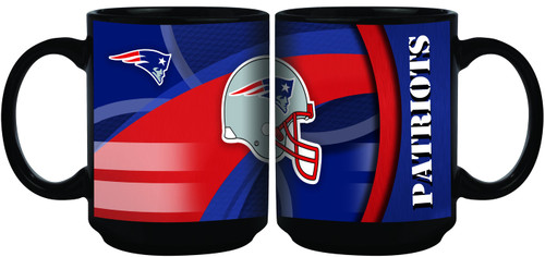 New England Patriots 15 oz. Black Carbon Fiber Mug