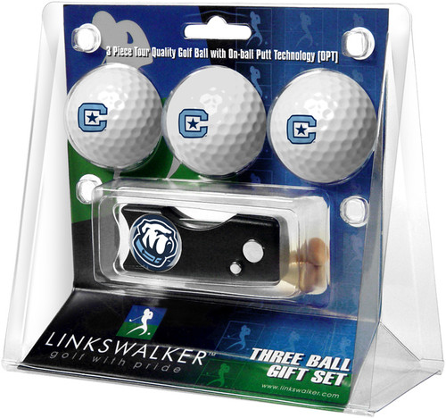 Citadel Bulldogs Golf Ball Gift Pack with Spring Action Divot Tool