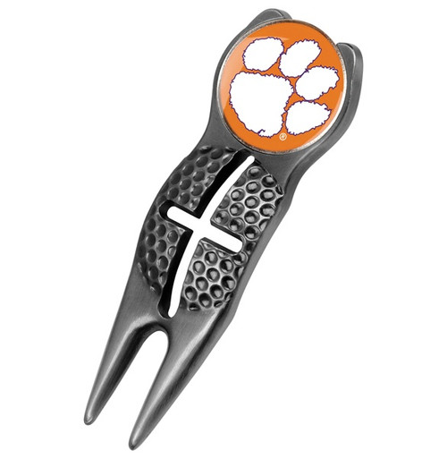 Clemson Tigers Black Crosshairs Divot Tool