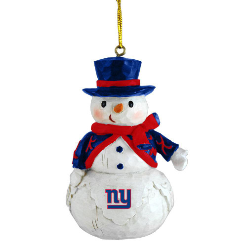 New York Giants Woodland Snowman Ornament