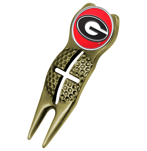 Georgia Bulldogs Gold Crosshairs Divot Tool