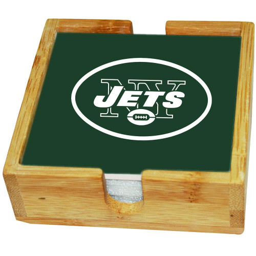 New York Jets Square Coaster w/Caddy