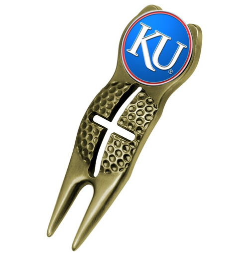 Kansas Jayhawks Gold Crosshairs Divot Tool