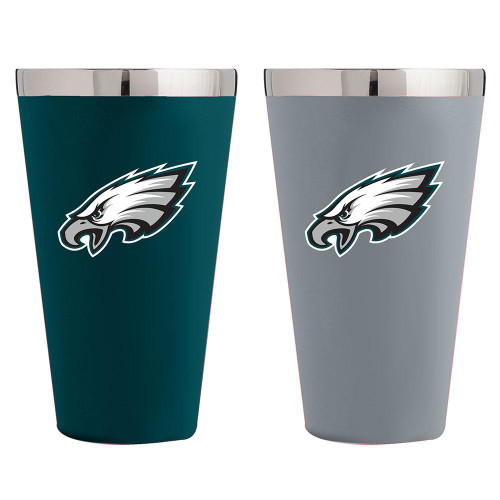 Philadelphia Eagles 2 Pack Team Color Stainless Steel Pint Glass