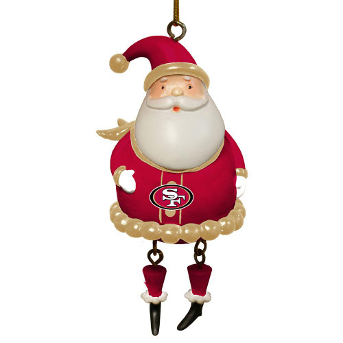 San Francisco 49ers Dangle Legs Santa Ornament