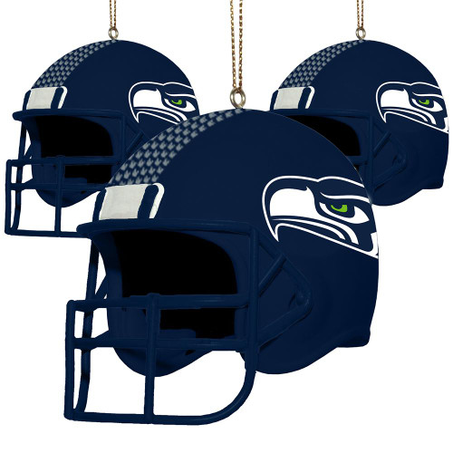 Seattle Seahawks 3 Pack Helmet Ornament