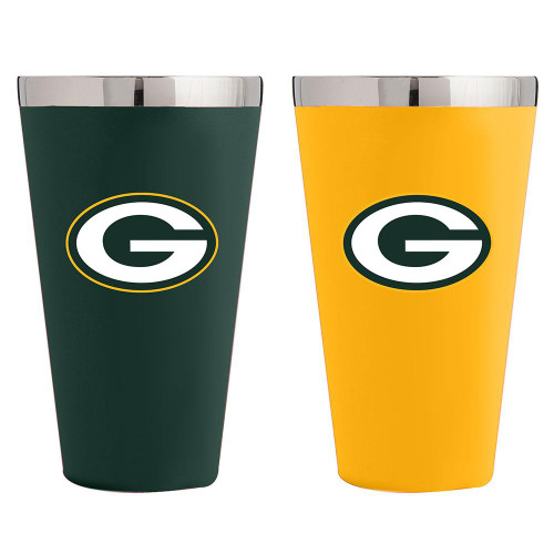 Green Bay Packers 2 Pack Team Color Stainless Steel Pint Glass