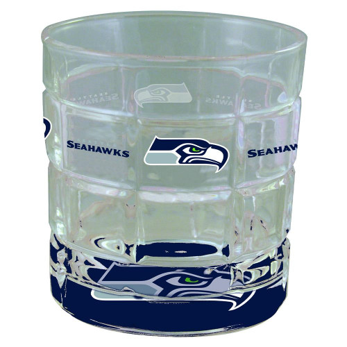 Seattle Seahawks Bottoms Up Rocks Glass