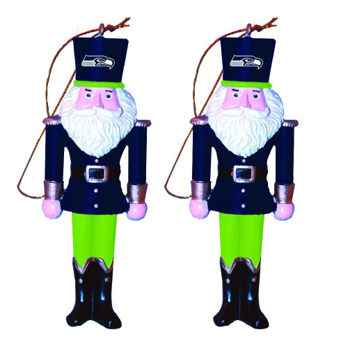 Seattle Seahawks 2 Pack Nutcracker Ornament