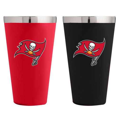 Tampa Bay Buccaneers 2 Pack Team Color Stainless Steel Pint Glass